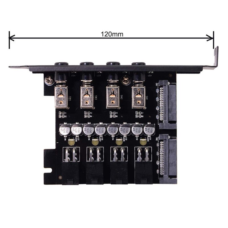 chenyang 4 SATA HDD SSD Hard Drive Power Switch Selector Module Control System with 120mm PCI Bracket - Image 3